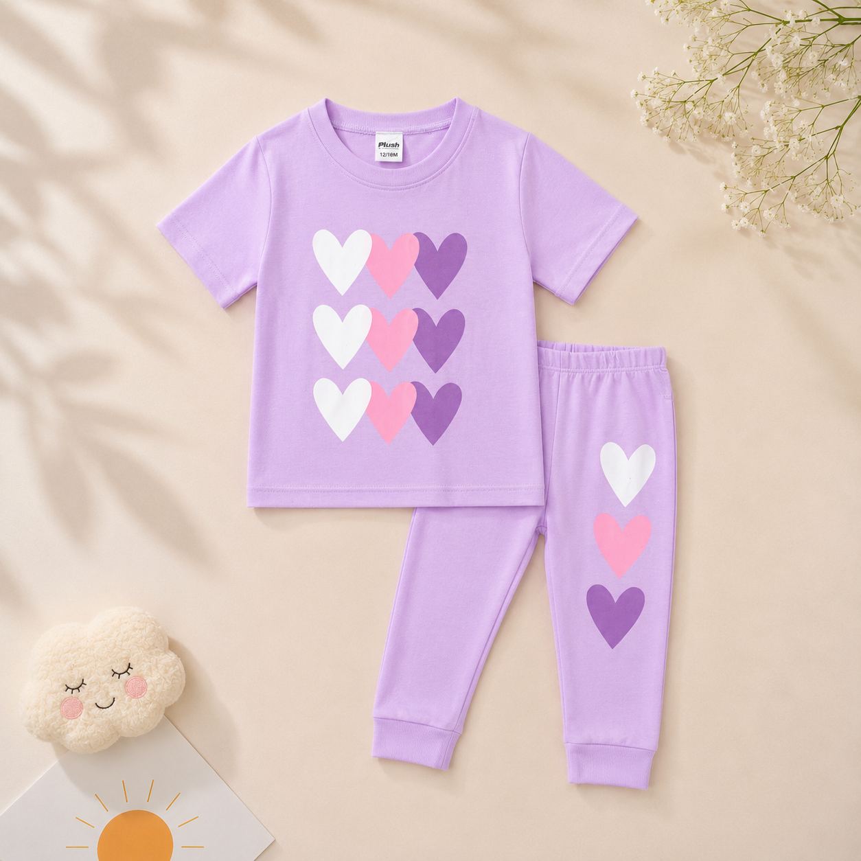 Plush-Premium Basics Casual Wear P/J Set Purple