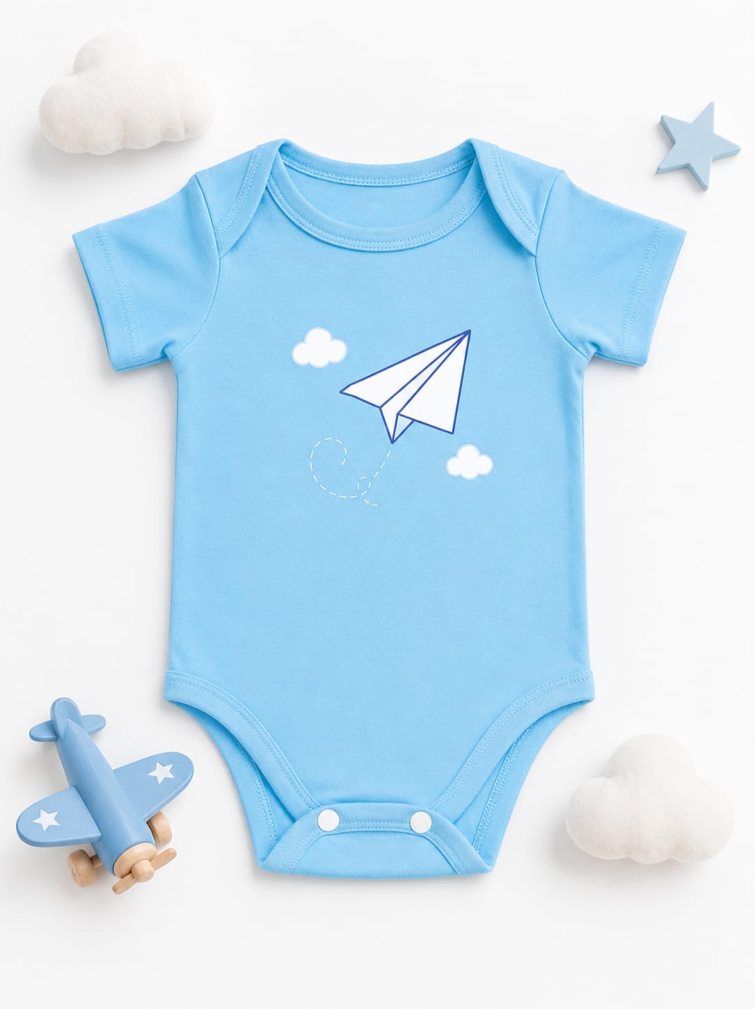 Baby Romper (Paper Plane) – Sky Blue