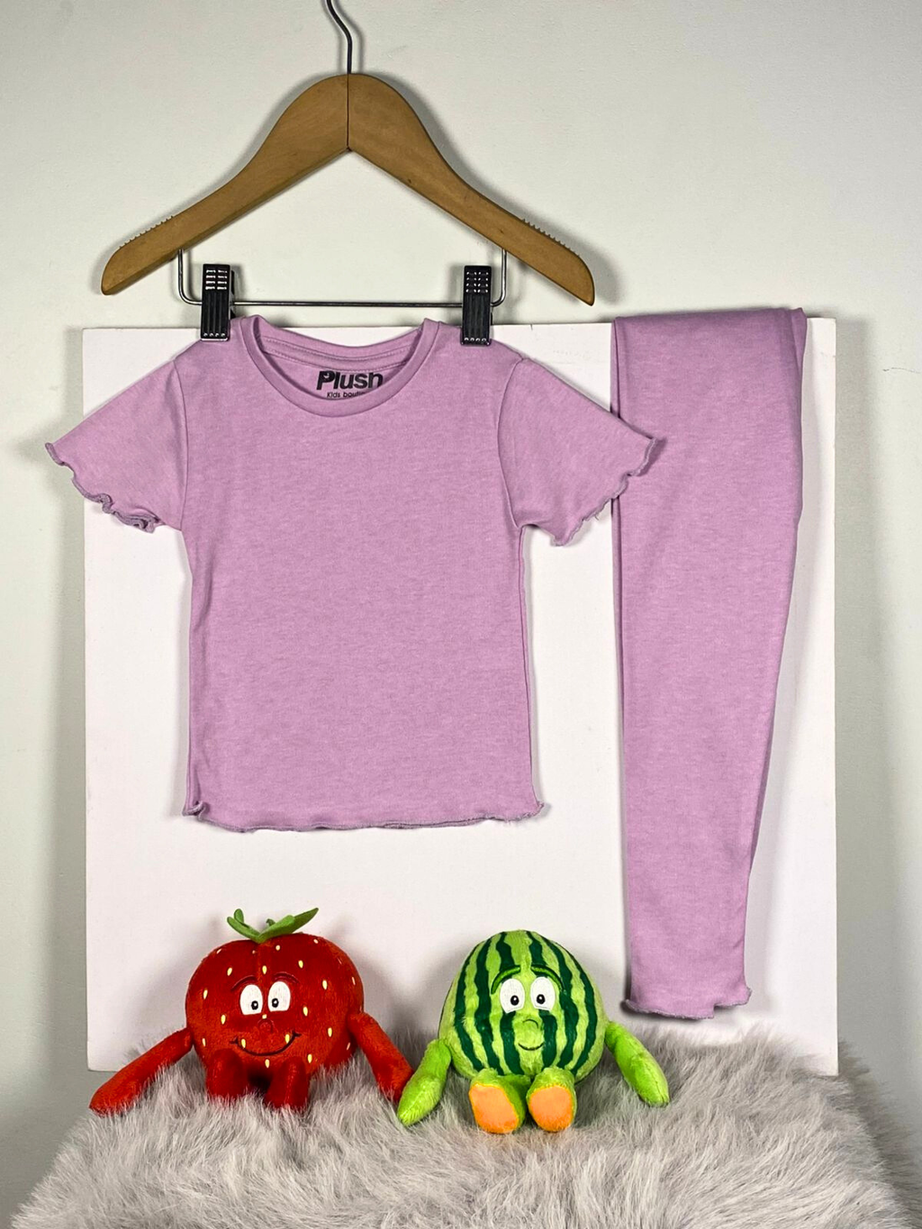 Plush-Premium Basics Casual Wear P/J Set Purple