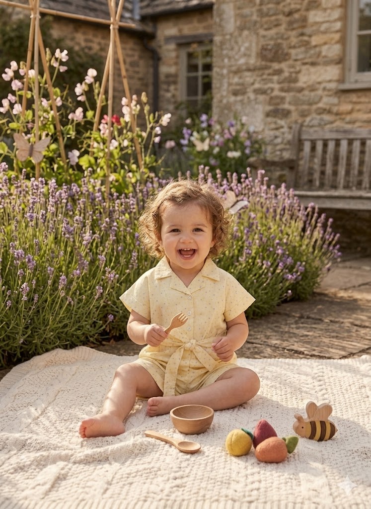 MINI AURA Girls Polka Dot Jumpsuit with Waist Belt – Butter Yellow