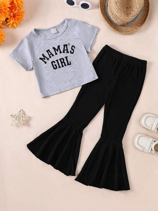 PLUSH-Nifty Basics Premium - Mamas Girl in Grey Contrast with Flapper Trousers