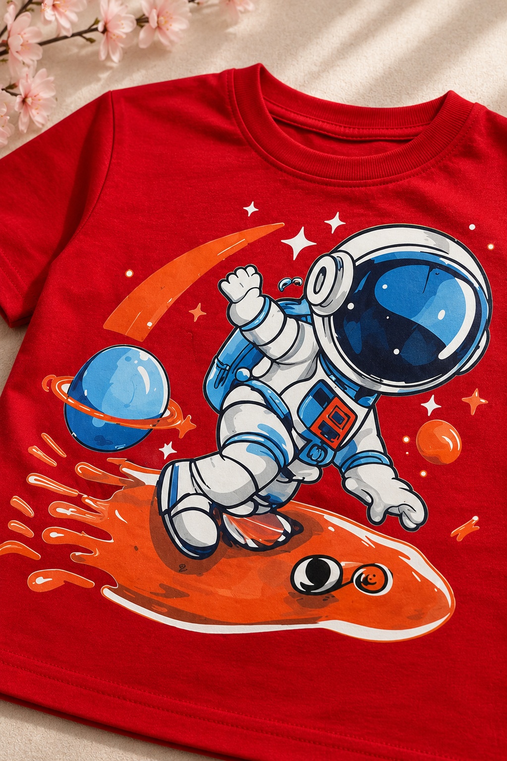 Boys Red & Black Space Explorer T-Shirt & Shorts Set