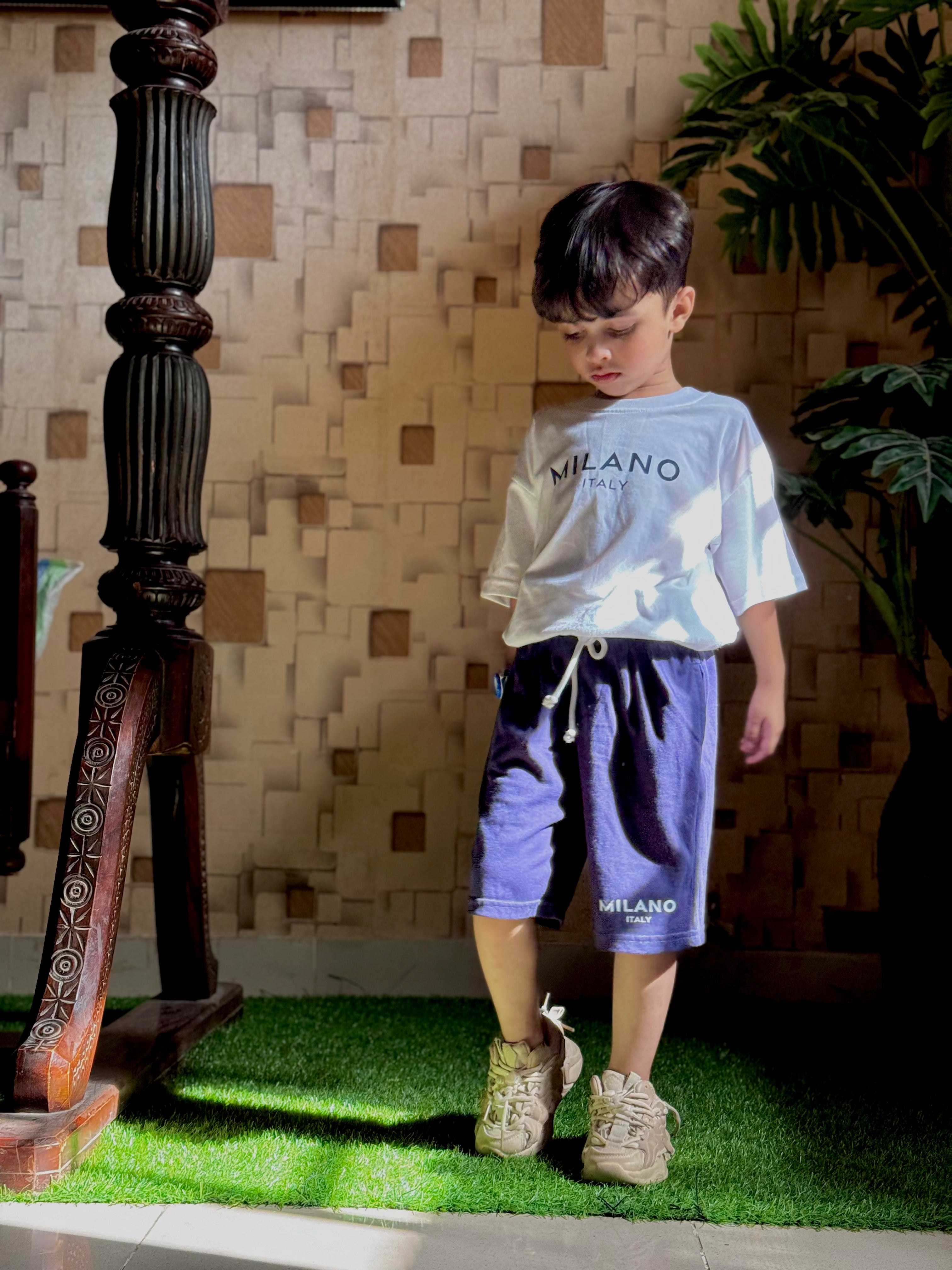 Boys White & Navy 