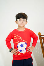 Plush -  Fleece Shirt & Trouser - Football in red