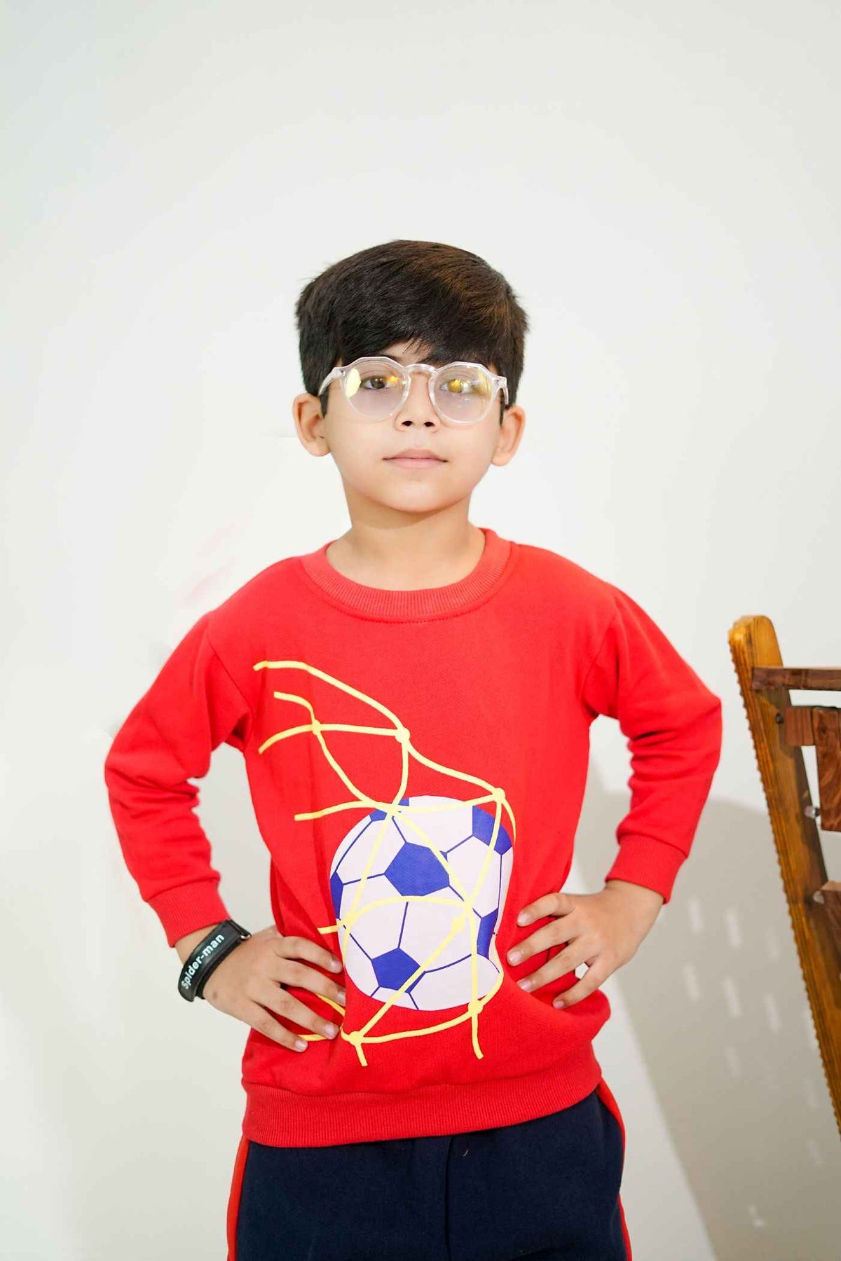 Plush -  Fleece Shirt & Trouser - Football in red