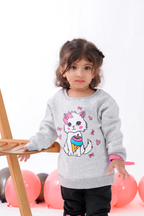 Plush - Fleece Shirt & Trouser - Cat in Grey Contrast