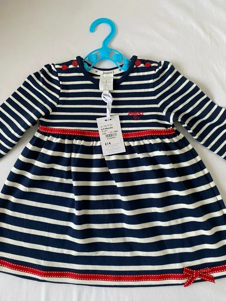 Jasper J Conran Girls baby,s Navy Stripe Dress