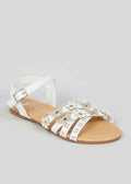MATALAN-Girls White Strappy Sandals