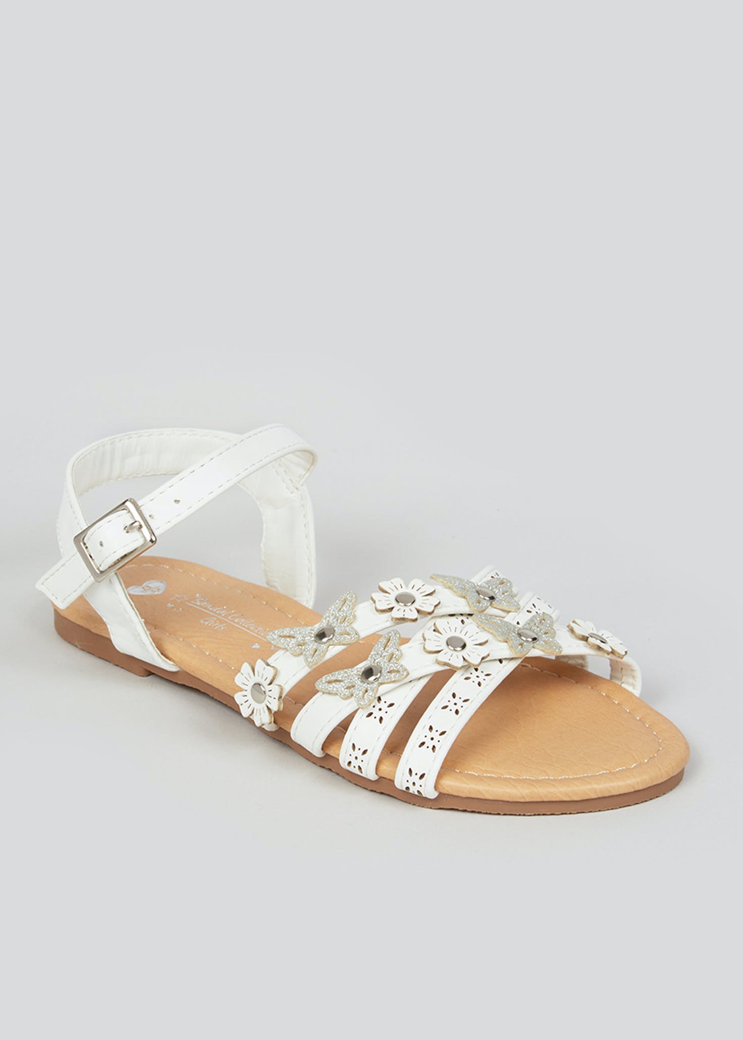 MATALAN-Girls White Strappy Sandals