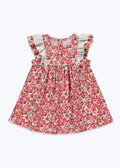 Matalan - Girls Floral Print Frill Dress - Red