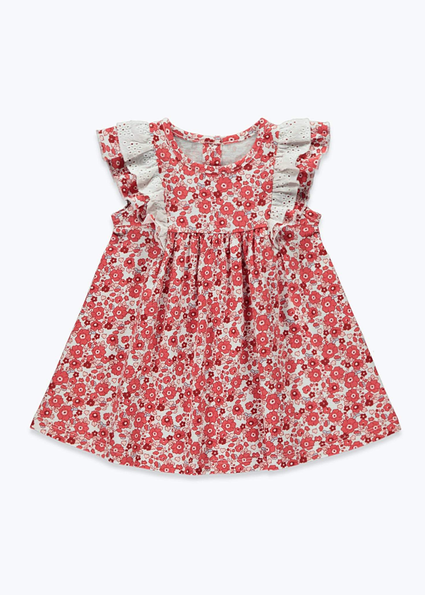 Matalan - Girls Floral Print Frill Dress - Red