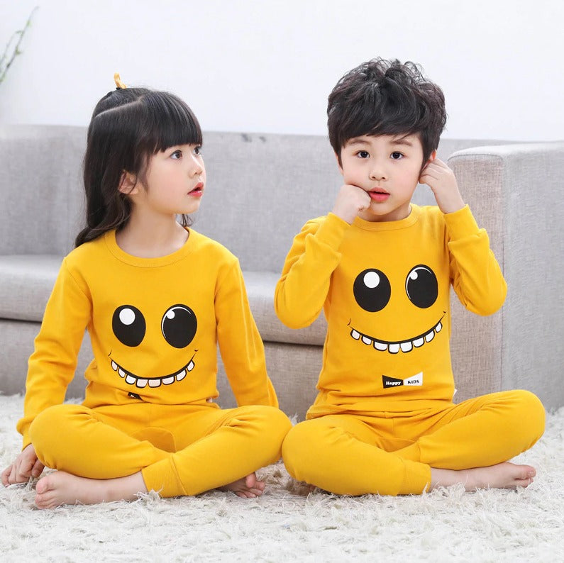 Plush Night Suit - PJ Set Yellow Smiley