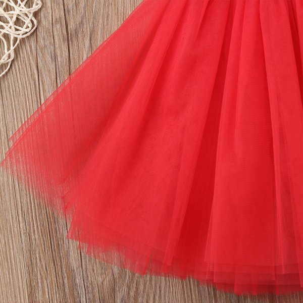 Riolio-Toddler Girl Tulle Press Sweet Sequin Decoration Formal Dress