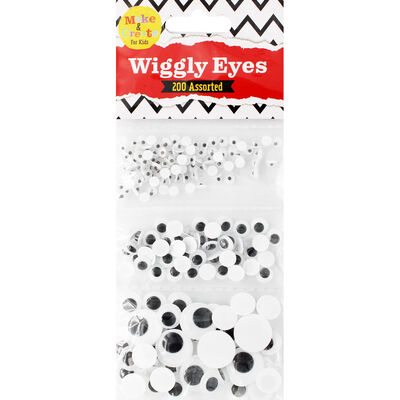 Assorted Wiggly Eyes: Set of 200