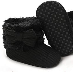 Baby Bow Decor Fluffy Boots