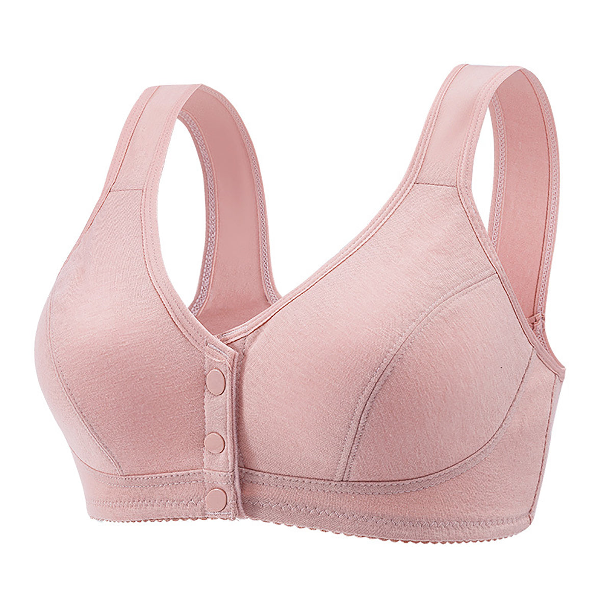 PatPat Nursing Pink Snap Button Front Bra-Pink