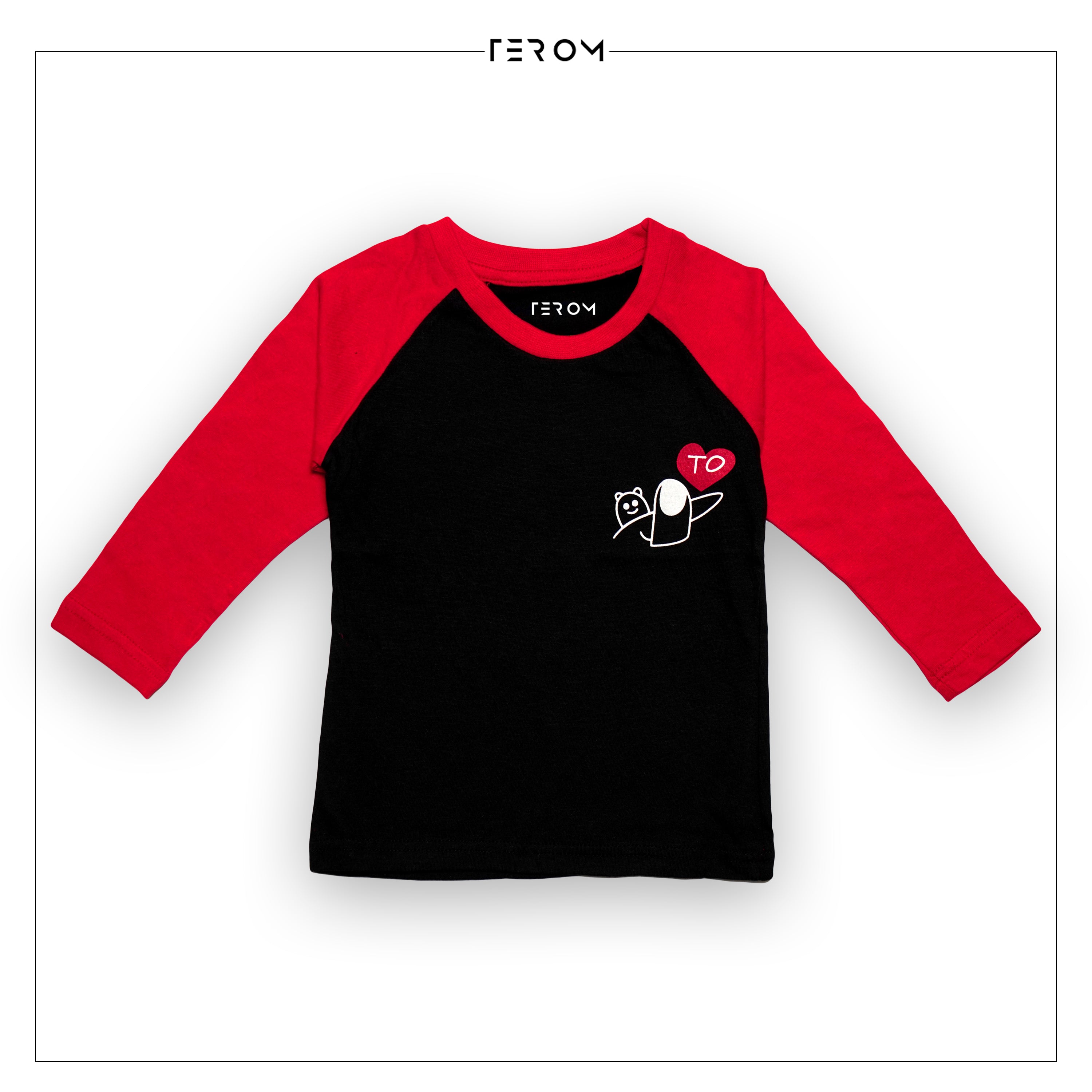 TEROM - RED LONG SLEEVE RAGLAN LITTLE T-SHIRT