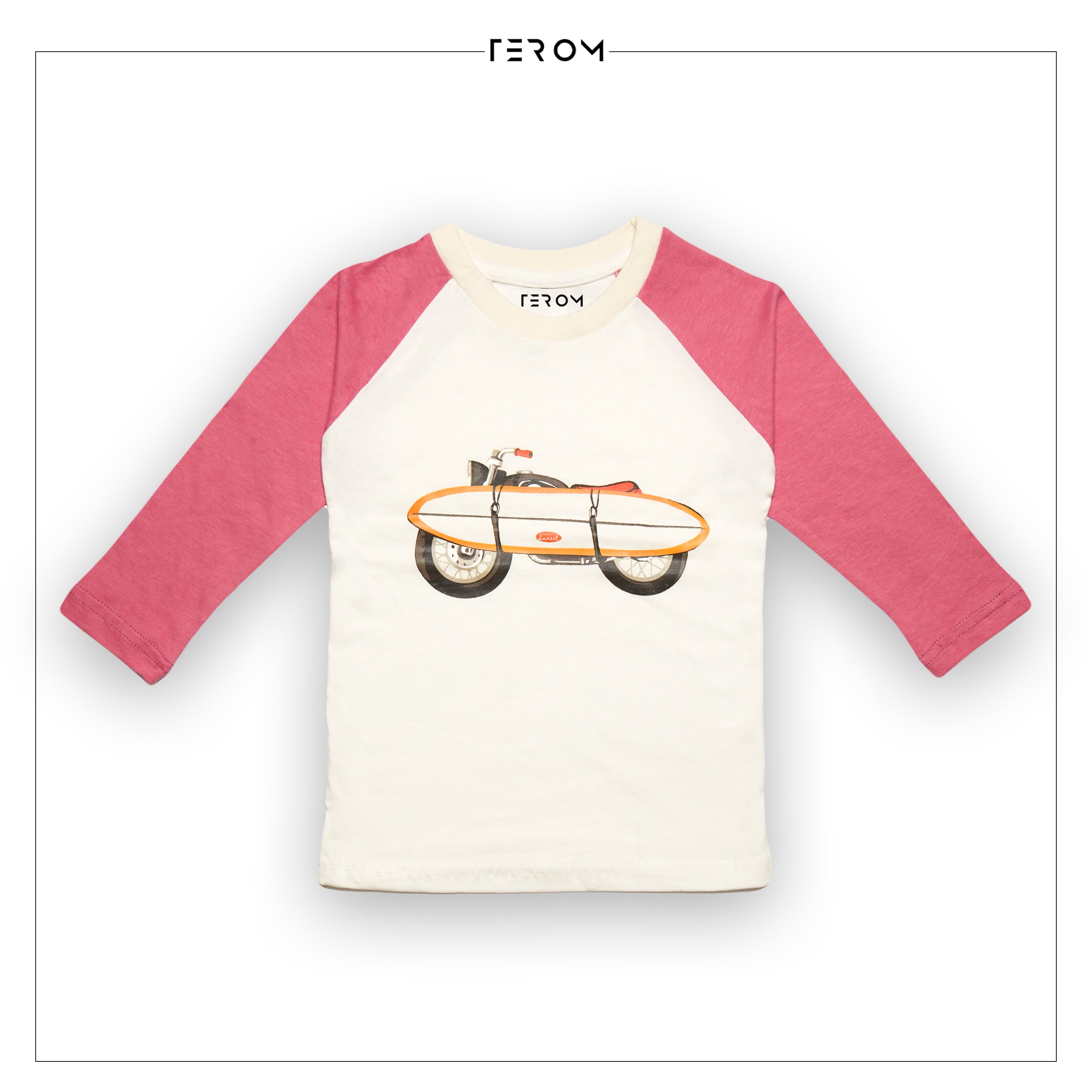 TEROM - PINK LONG SLEEVE RAGLAN T-SHIRT