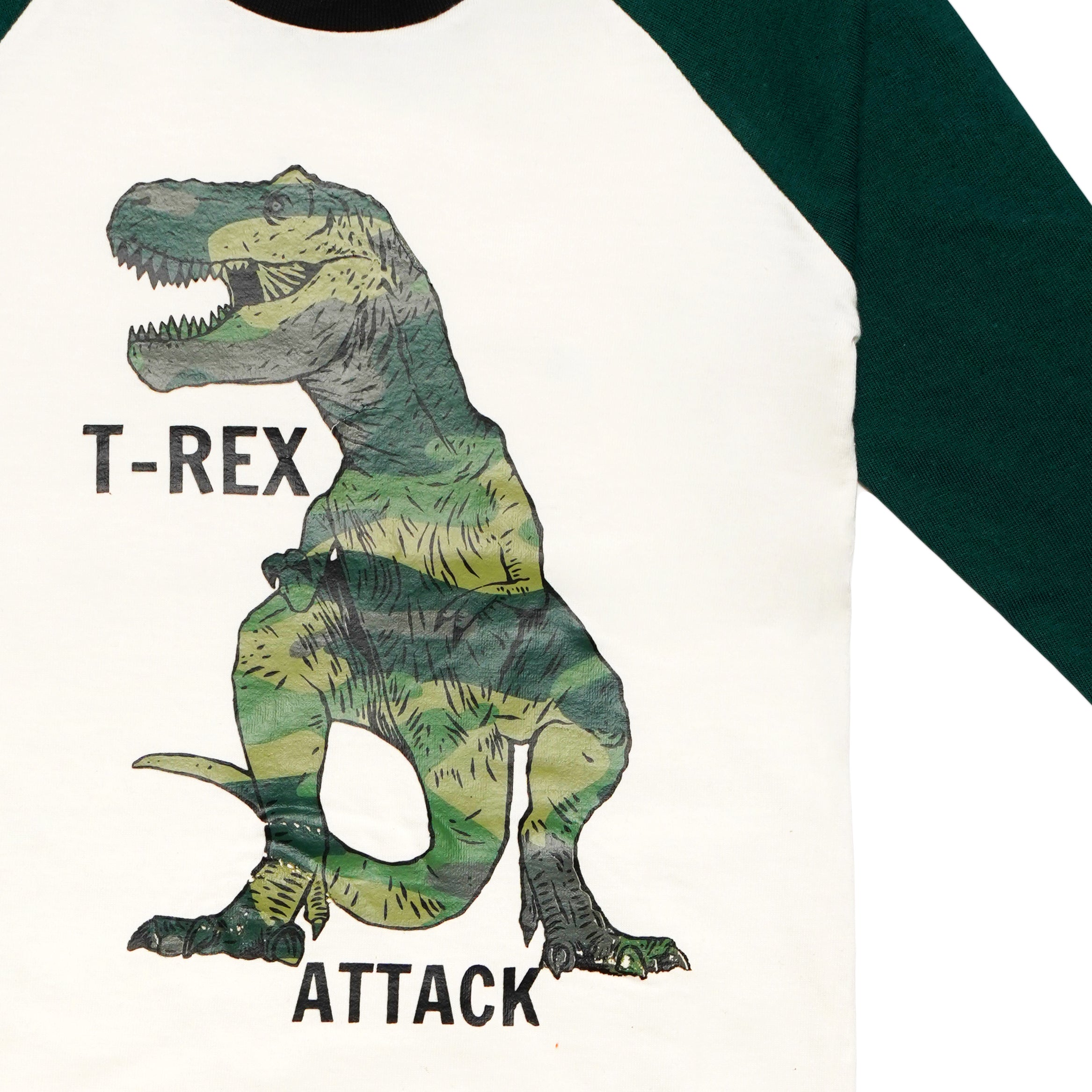 TEROM - GREEN LONG SLEEVE RAGLAN T-SHIRT