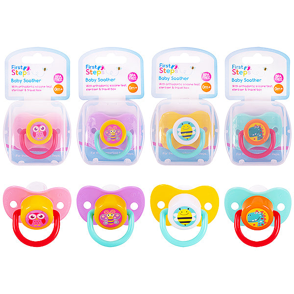 FIRST STEPS BABY SOOTHER WITH STERILISER BOX ASSORTED