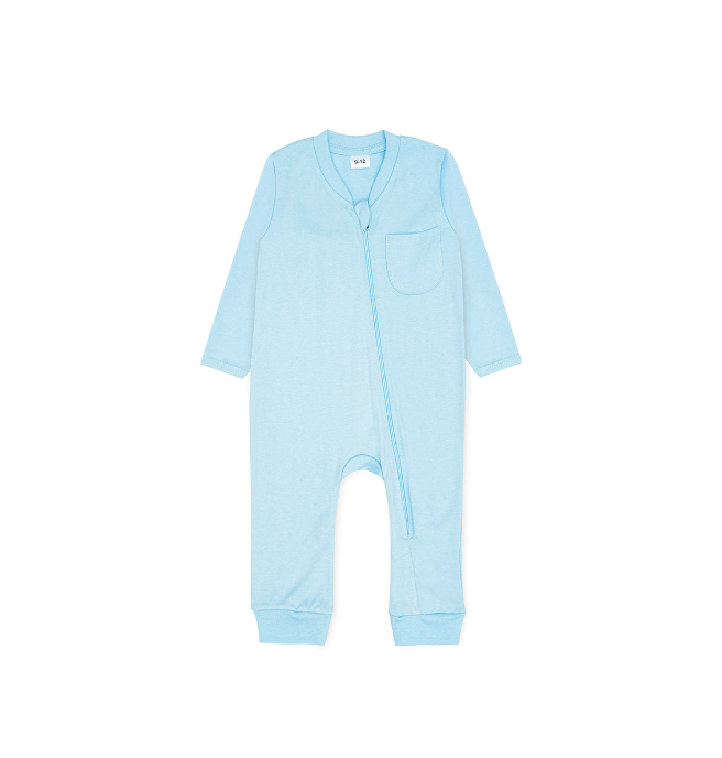 Plush-Baby Soft Bamboo Viscose Zipper Romper - Blue