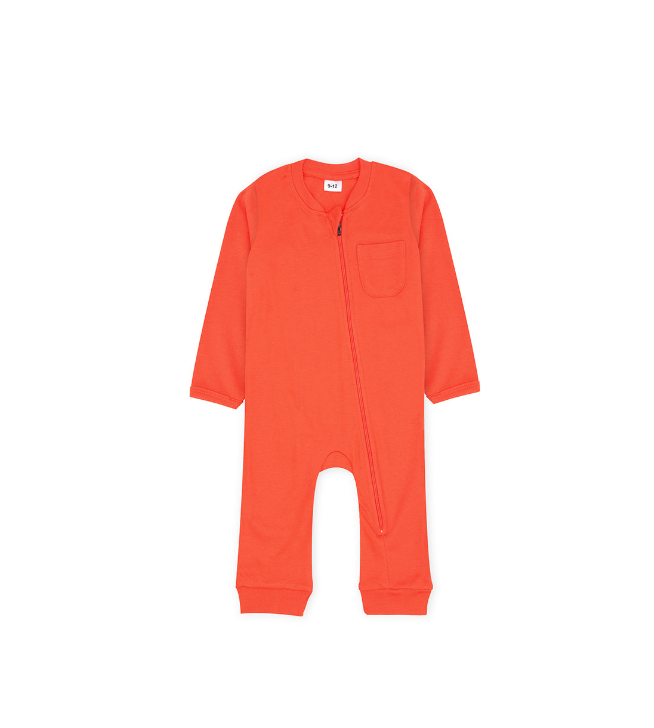 Plush-Baby Soft Bamboo Viscose Zipper Romper - Orange