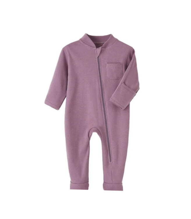 Plush-Baby Soft Bamboo Viscose Zipper Romper - Purple