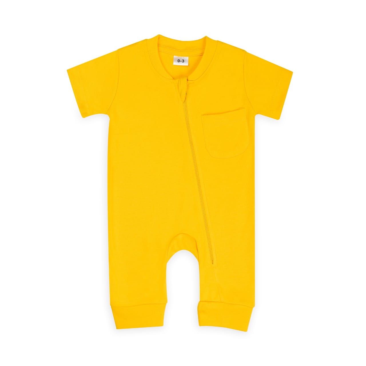 Plush-Premium Half Sleeve Romper - Yellow