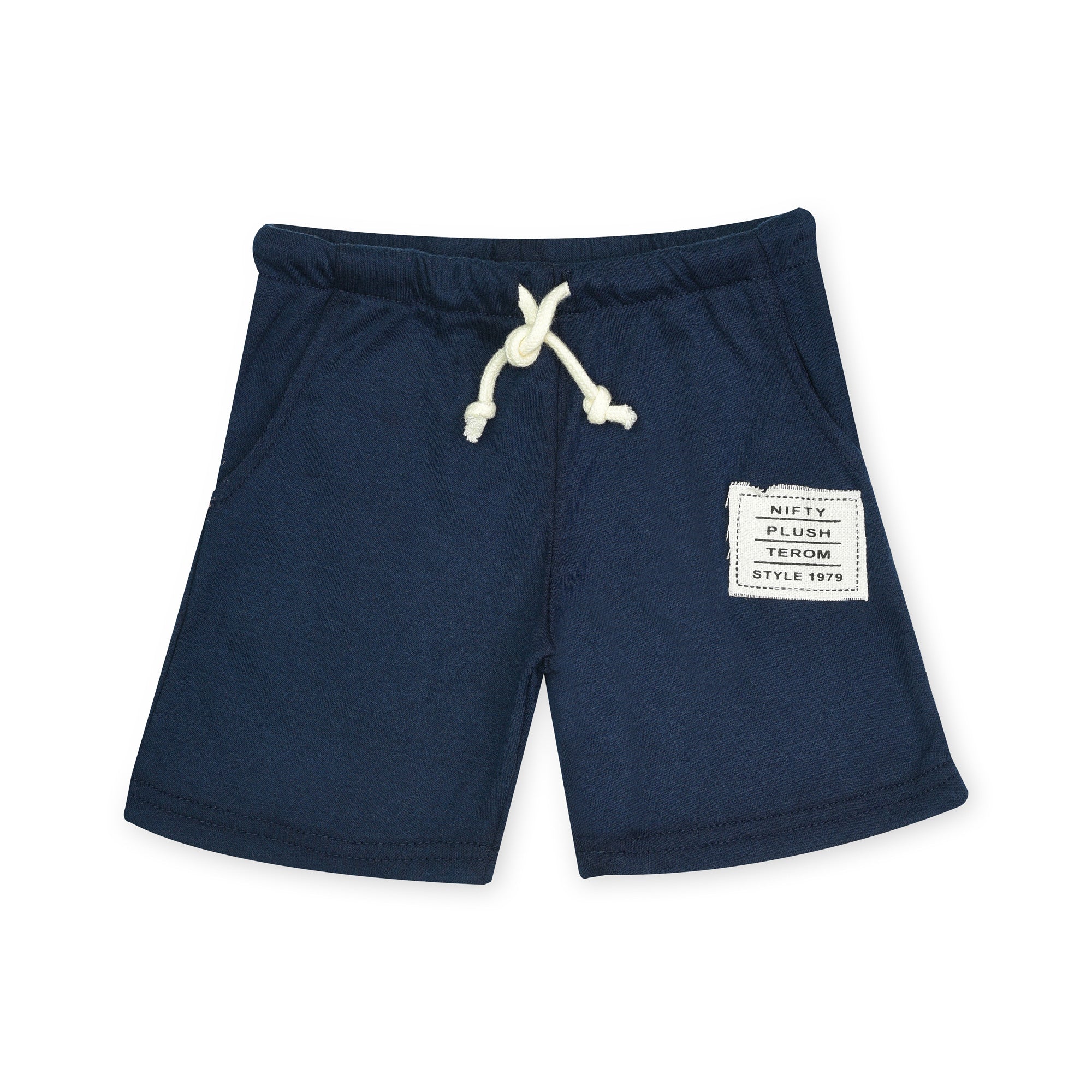 Plush-Nifty Basic Short & Shirt Set - Navy Blue