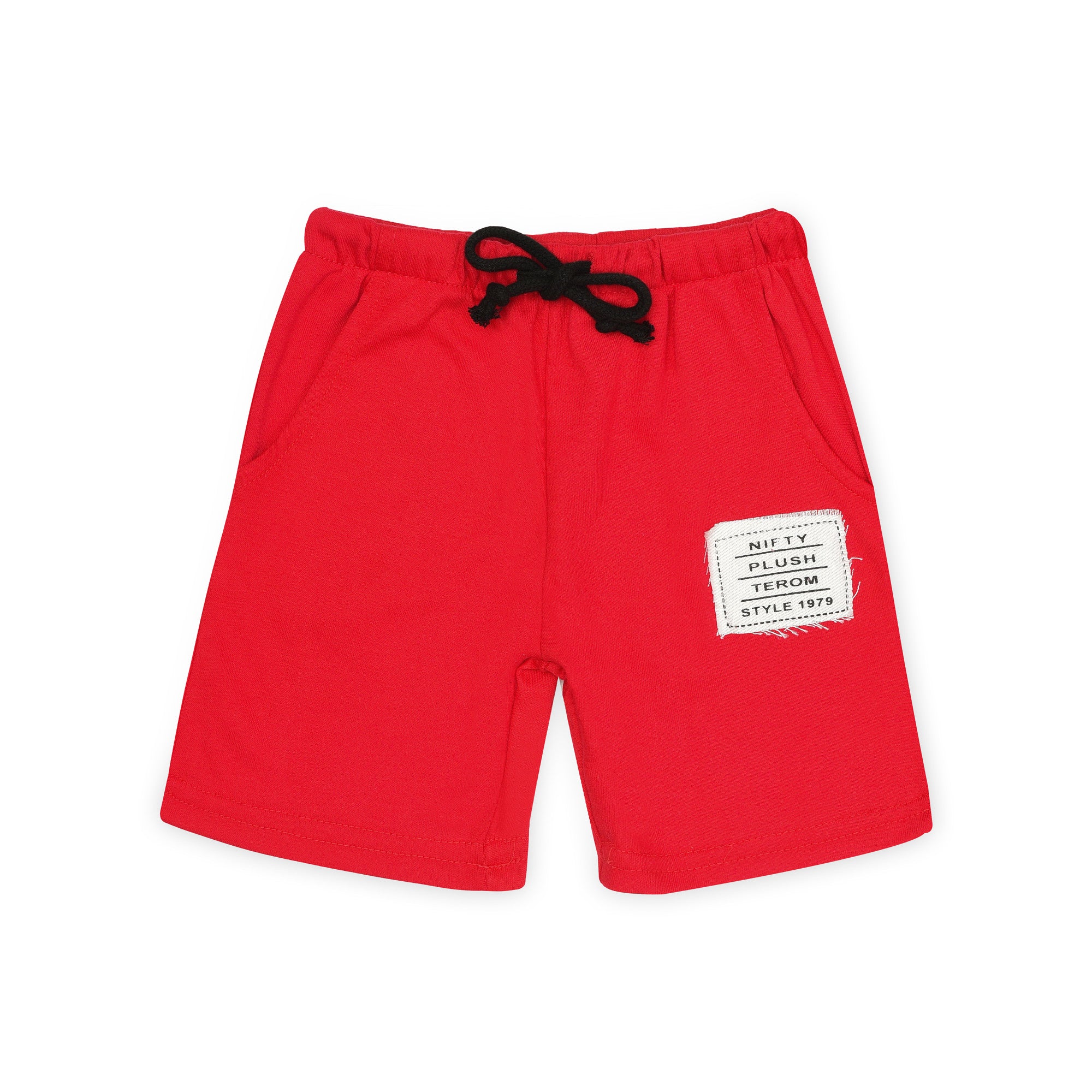 Plush-Nifty Basic Short & Shirt Set - Red