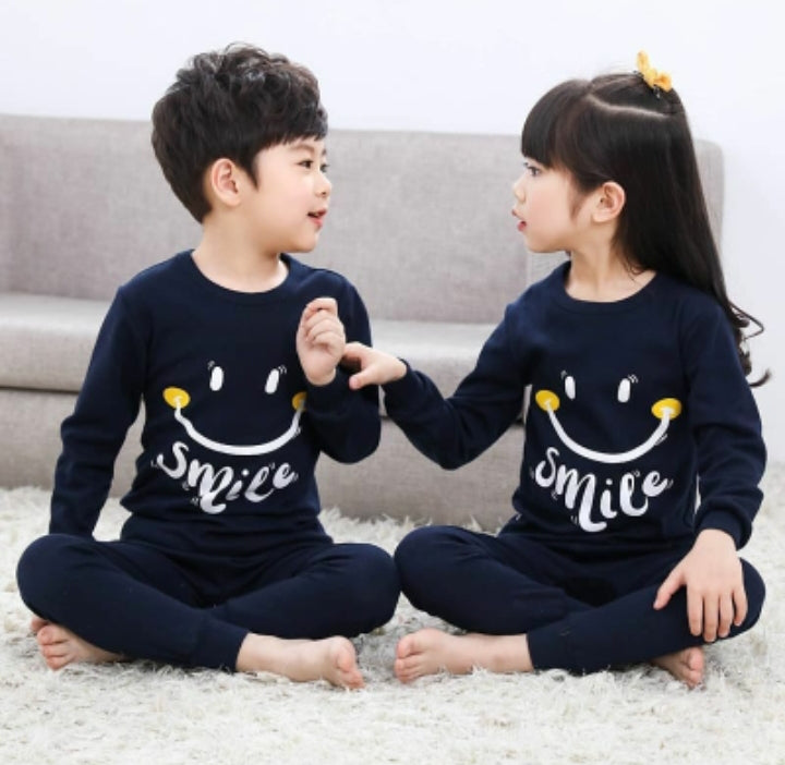 Plush Night Suit - PJ Set Blue Smile