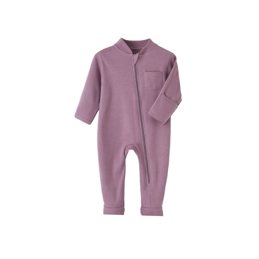 Plush-Baby Soft Bamboo Viscose Zipper Romper - Purple