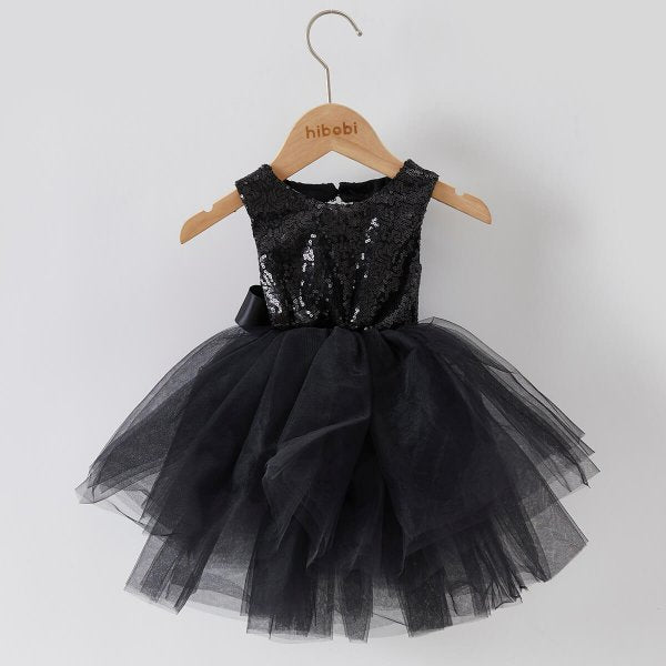 Riolio-Toddler Girl Tulle Press Sweet Sequin Decoration Formal Dress