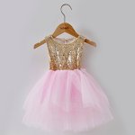 Riolio-Toddler Girl Tulle Press Sweet Sequin Decoration Formal Dress