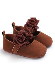 Solid Flower Decor Prewalker for Baby Girl