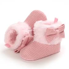 Baby Bow Decor Fluffy Boots
